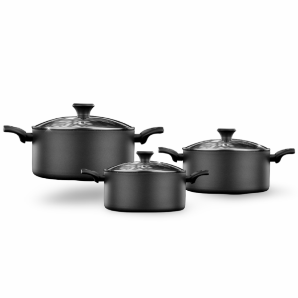 סט 6 חלקים - סיר 16 ס"מ - 1 ליטר  סיר 18 ס"מ - 1.8 ליטר  סיר 20 ס"מ - 2.8 ליטר EVERYDAY PLUS