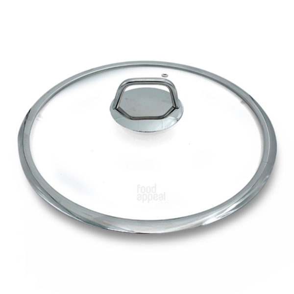 מכסה זכוכית אוניברסלי עם פתח שיחרור אדים 16 ס"מ