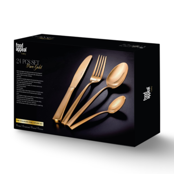 סט סכו"ם מהודר 24 חלקים PURE GOLD מט