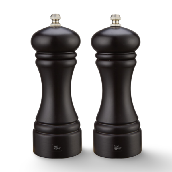 זוג מטחנות מלחפלפל עץ אלון שחור