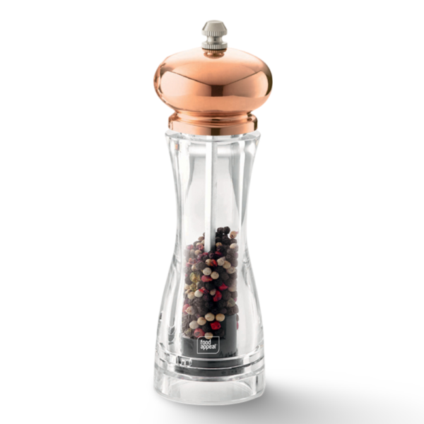מטחנת מלחפלפל אקרילית ראש rose gold