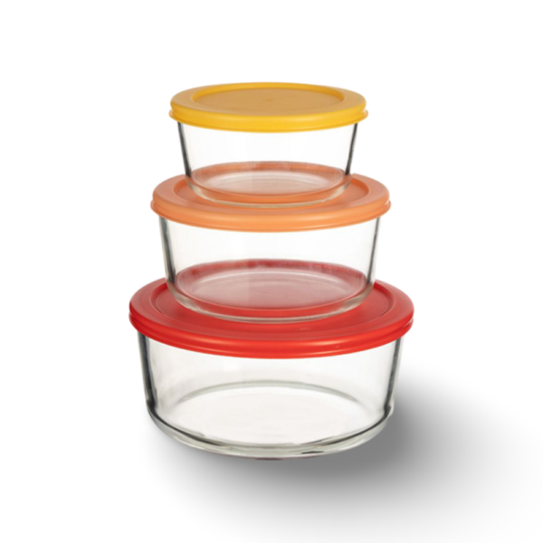 סט אחסון זכוכית 3 חלקים צבעוני COOK & STORE