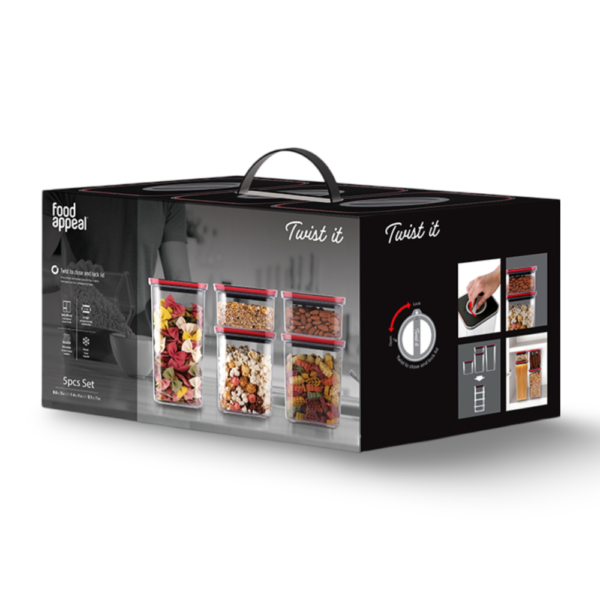 סט 5 קופסאות אחסון TWIST IT