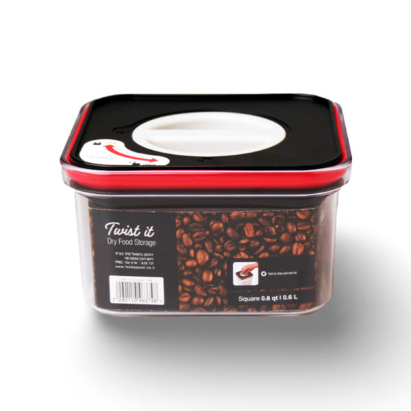קופסת אחסון מרובעת 0.6 ליטר TWIST IT