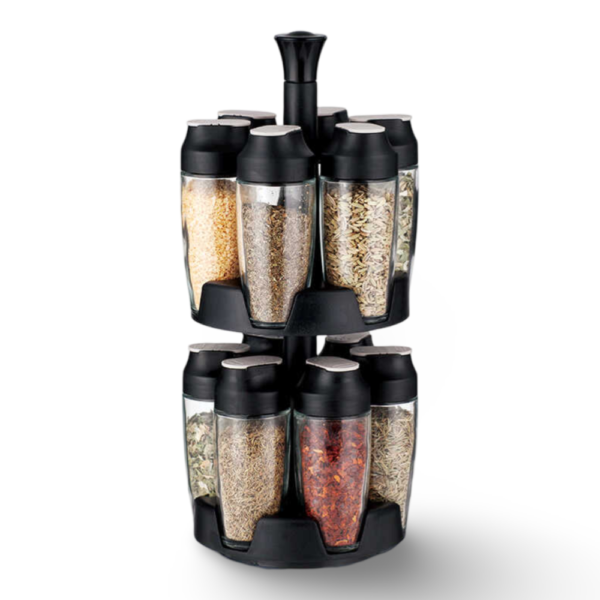 מעמד תבלינים מסתובב 12 צנצנות 100 מ"ל דגם Lime