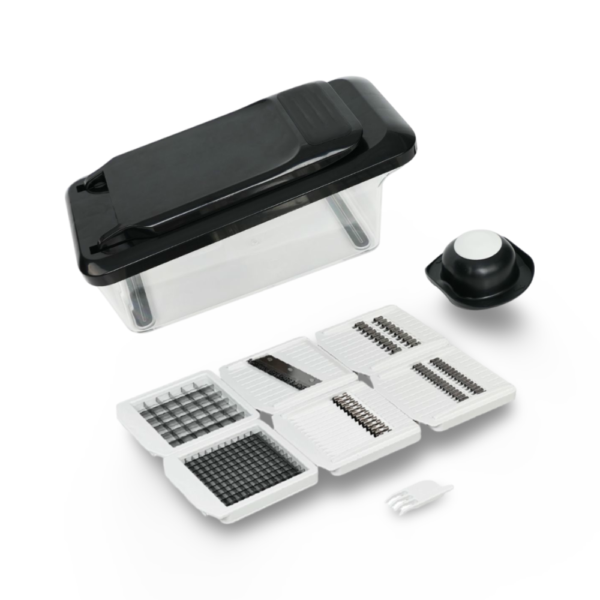 קוצץ ירקות מולטי דייסר+6 סכינים שחור CULINERA