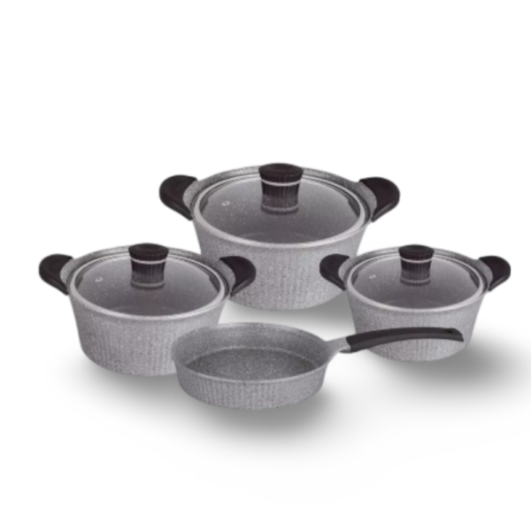 סט 3 סירים ומחבת ( 20 + 24 + 28 + מחבת 24 ס"מ) גרניט אפור CULINERA