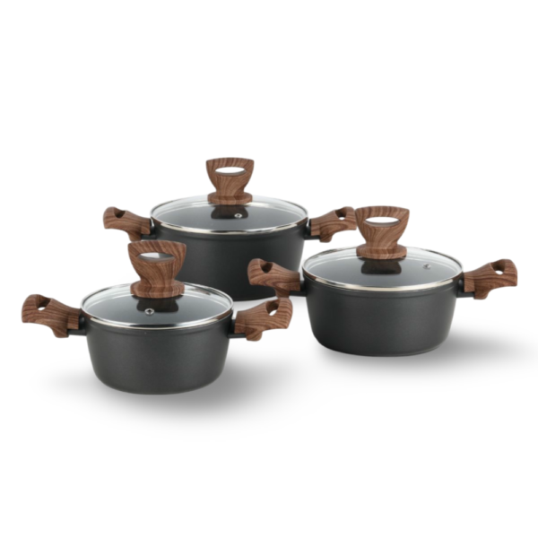 סט 3 סירים שחור 16/18/20 ס״מ Culinera