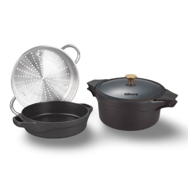 סט 4/ רב תכליתי יציקת אלומניום 24 ס"מ שחור RETRO