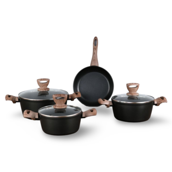 סט 7 חלקים קומפורט שחור סירים 18/20/24 מחבת 22