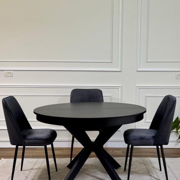 פינת אוכל "אובסידיאן" – שולחן + 4 כיסאות