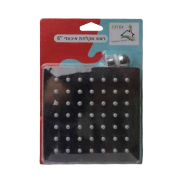 ראש מקלחת 6" נירוסטה מרובע