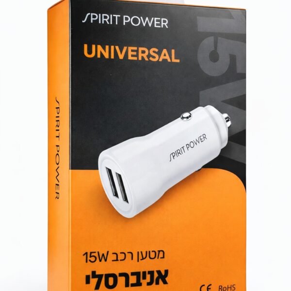 מטען רכב כפול USB 15.5W